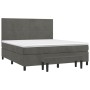 Box spring bed with dark gray velvet mattress 160x200 cm by , Beds and slatted bases - Ref: Foro24-3137732, Price: 587,99 €, ...