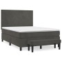 Box spring bed with dark gray velvet mattress 140x200 cm by , Beds and slatted bases - Ref: Foro24-3137726, Price: 541,17 €, ...