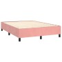 Cama box spring con colchón terciopelo rosa 140x190 cm de , Camas y somieres - Ref: Foro24-3137904, Precio: 538,70 €, Descuen...