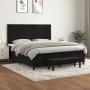 Cama box spring con colchón terciopelo negro 160x200 cm de , Camas y somieres - Ref: Foro24-3137973, Precio: 593,59 €, Descue...