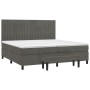 Box spring bed with dark gray velvet mattress 200x200 cm by , Beds and slatted bases - Ref: Foro24-3137984, Price: 740,14 €, ...