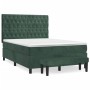 Cama box spring con colchón terciopelo verde oscuro 140x200 cm de , Camas y somieres - Ref: Foro24-3138028, Precio: 621,64 €,...