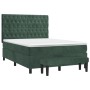 Cama box spring con colchón terciopelo verde oscuro 140x200 cm de , Camas y somieres - Ref: Foro24-3138028, Precio: 621,64 €,...