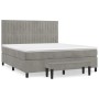 Cama box spring con colchón terciopelo gris claro 160x200 cm de , Camas y somieres - Ref: Foro24-3137971, Precio: 608,25 €, D...