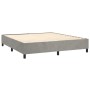 Box spring bed with light gray velvet mattress 160x200 cm by , Beds and slatted bases - Ref: Foro24-3137971, Price: 621,00 €,...