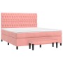 Box spring bed with pink velvet mattress 180x200 cm by , Beds and slatted bases - Ref: Foro24-3138042, Price: 656,49 €, Disco...