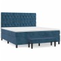 Cama box spring con colchón terciopelo azul oscuro 160x200 cm de , Camas y somieres - Ref: Foro24-3138035, Precio: 640,49 €, ...