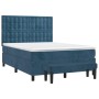 Box spring bed with dark blue velvet mattress 140x200 cm by , Beds and slatted bases - Ref: Foro24-3138089, Price: 549,99 €, ...