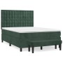 Cama box spring con colchón terciopelo verde oscuro 140x190 cm de , Camas y somieres - Ref: Foro24-3138082, Precio: 558,34 €,...