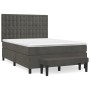 Box spring bed with dark gray velvet mattress 140x190 cm by , Beds and slatted bases - Ref: Foro24-3138080, Price: 546,07 €, ...