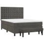 Box spring bed with dark gray velvet mattress 140x190 cm by , Beds and slatted bases - Ref: Foro24-3138080, Price: 546,07 €, ...