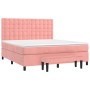 Cama box spring con colchón terciopelo rosa 160x200 cm de , Camas y somieres - Ref: Foro24-3138096, Precio: 595,20 €, Descuen...