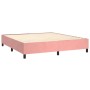 Cama box spring con colchón terciopelo rosa 160x200 cm de , Camas y somieres - Ref: Foro24-3138096, Precio: 576,99 €, Descuen...