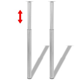 2 Telescopic Table Legs 710mm-1100mm (Polished Nickel Color) by vidaXL, Table legs - Ref: Foro24-242152, Price: 50,77 €, Disc...