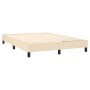 Cama box spring con colchón tela color crema 140x190 cm de , Camas y somieres - Ref: Foro24-3140374, Precio: 446,41 €, Descue...