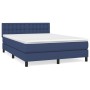 Box spring bed with blue fabric mattress 140x200 cm by , Beds and slatted bases - Ref: Foro24-3140383, Price: 449,30 €, Disco...