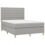 Cama box spring colchón y luces LED tela gris claro 140x190 cm de , Camas y somieres - Ref: Foro24-3135749, Precio: 523,70 €,...