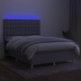 Cama box spring colchón y luces LED tela gris claro 140x190 cm de , Camas y somieres - Ref: Foro24-3135749, Precio: 523,70 €,...