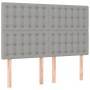 Cama box spring colchón y luces LED tela gris claro 140x190 cm de , Camas y somieres - Ref: Foro24-3135749, Precio: 523,70 €,...