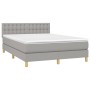 Box spring bed with light gray fabric mattress 140x200 cm by , Beds and slatted bases - Ref: Foro24-3140937, Price: 432,93 €,...