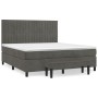 Box spring bed with dark gray velvet mattress 180x200 cm by , Beds and slatted bases - Ref: Foro24-3137978, Price: 645,38 €, ...