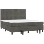 Box spring bed with dark gray velvet mattress 180x200 cm by , Beds and slatted bases - Ref: Foro24-3137978, Price: 645,38 €, ...