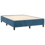 Box spring bed with dark blue velvet mattress 140x190 cm by , Beds and slatted bases - Ref: Foro24-3138023, Price: 548,19 €, ...