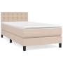 Cama box spring con colchón cuero sintético capuchino 90x200 cm de , Camas y somieres - Ref: Foro24-3141106, Precio: 313,34 €...