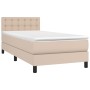 Box spring bed with cappuccino synthetic leather mattress 90x200 cm by , Beds and slatted bases - Ref: Foro24-3141106, Price:...