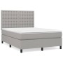 Cama box spring con colchón tela gris claro 140x190 cm de , Camas y somieres - Ref: Foro24-3142089, Precio: 499,13 €, Descuen...