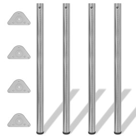 4 height-adjustable table legs 1100 mm polished nickel color by vidaXL, Table legs - Ref: Foro24-242147, Price: 59,99 €, Disc...