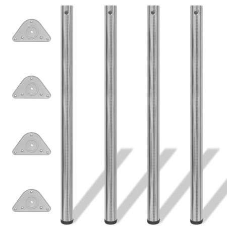 4 height-adjustable table legs 1100 mm polished nickel color by vidaXL, Table legs - Ref: Foro24-242147, Price: 69,51 €, Disc...