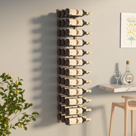 Wall wine rack for 36 golden iron bottles by , Wine racks - Ref: Foro24-340888, Price: 66,99 €, Discount: %