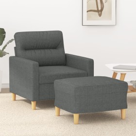 Sessel mit Hocker dunkelgrauer Stoff 60 cm von , Sofas - Ref: Foro24-3201066, Preis: 217,46 €, Rabatt: %