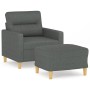 Sessel mit Hocker dunkelgrauer Stoff 60 cm von , Sofas - Ref: Foro24-3201066, Preis: 219,19 €, Rabatt: %