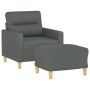 Sessel mit Hocker dunkelgrauer Stoff 60 cm von , Sofas - Ref: Foro24-3201066, Preis: 219,19 €, Rabatt: %