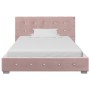 Cama con colchón viscoelástico terciopelo rosa 90x200 cm de , Camas y somieres - Ref: Foro24-278137, Precio: 384,85 €, Descue...