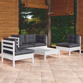 Muebles de jardín 5 pzas con cojines madera maciza de pino de , Conjuntos de jardín - Ref: Foro24-3096179, Precio: 434,99 €, ...