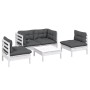 Garden furniture 5 pieces with solid pine wood cushions by , Garden sets - Ref: Foro24-3096179, Price: 427,31 €, Discount: %