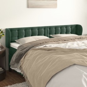 Cabecero de terciopelo verde oscuro 203x23x78/88 cm de , Cabeceros y pies de cama - Ref: Foro24-3117647, Precio: 78,99 €, Des...