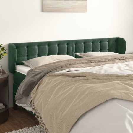 Dark green velvet headboard 203x23x78/88 cm by , Headboards and footboards - Ref: Foro24-3117647, Price: 78,86 €, Discount: %