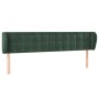 Dark green velvet headboard 203x23x78/88 cm by , Headboards and footboards - Ref: Foro24-3117647, Price: 78,86 €, Discount: %