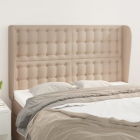 Headboard with ears cappuccino synthetic leather 147x23x118/128 cm by , Headboards and footboards - Ref: Foro24-3118051, Pric...