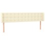 Cabecero de cuero sintético color crema 163x16x78/88 cm de , Cabeceros y pies de cama - Ref: Foro24-3118866, Precio: 68,14 €,...