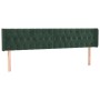 Cabecero de terciopelo verde oscuro 203x16x78/88 cm de , Cabeceros y pies de cama - Ref: Foro24-3119173, Precio: 95,48 €, Des...