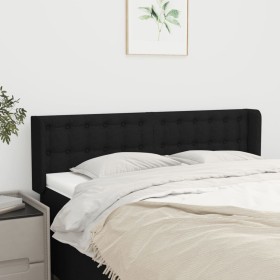 Black fabric headboard 147x16x78/88 cm by , Headboards and footboards - Ref: Foro24-3119202, Price: 69,99 €, Discount: %