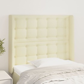 Headboard with ears cream synthetic leather 83x16x118/128cm by , Headboards and footboards - Ref: Foro24-3119654, Price: 71,9...