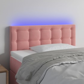 Pink velvet LED headboard 90x5x78/88 cm by , Headboards and footboards - Ref: Foro24-3122087, Price: 53,95 €, Discount: %