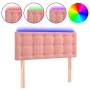 Pink velvet LED headboard 90x5x78/88 cm by , Headboards and footboards - Ref: Foro24-3122087, Price: 51,99 €, Discount: %