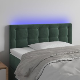 Dark green velvet LED headboard 80x5x78/88 cm by , Headboards and footboards - Ref: Foro24-3122079, Price: 48,99 €, Discount: %